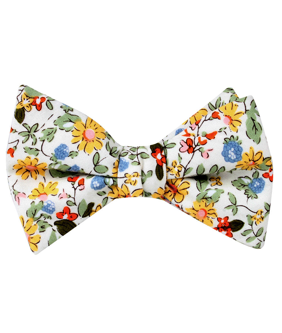 Belle Danser Floral Self Tie Bow Tie