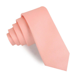 Bellini Peach Weave Skinny Tie