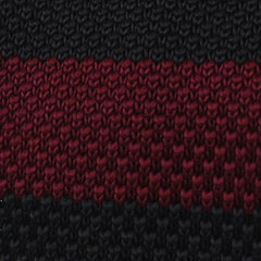 Del Toro Black & Burgundy Striped Knitted Tie Fabric
