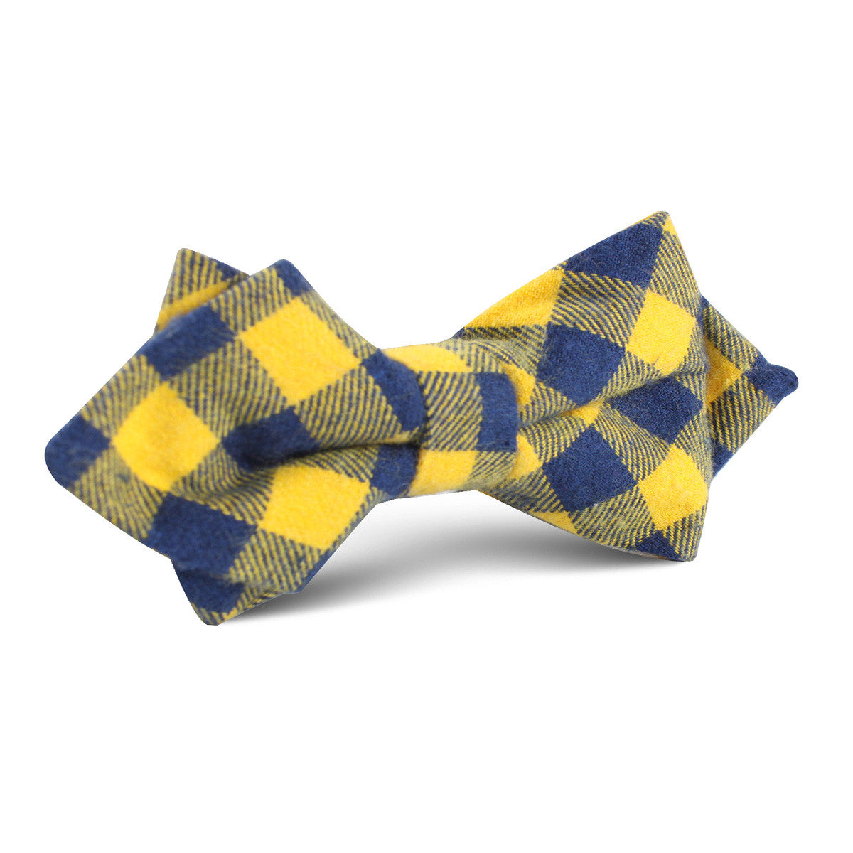 Bert Yellow Gingham Diamond Bow Tie