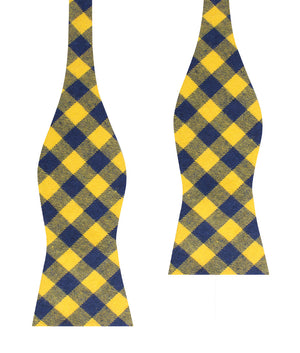 Bert Yellow Gingham Self Bow Tie