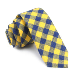 Bert Yellow Gingham Skinny Tie