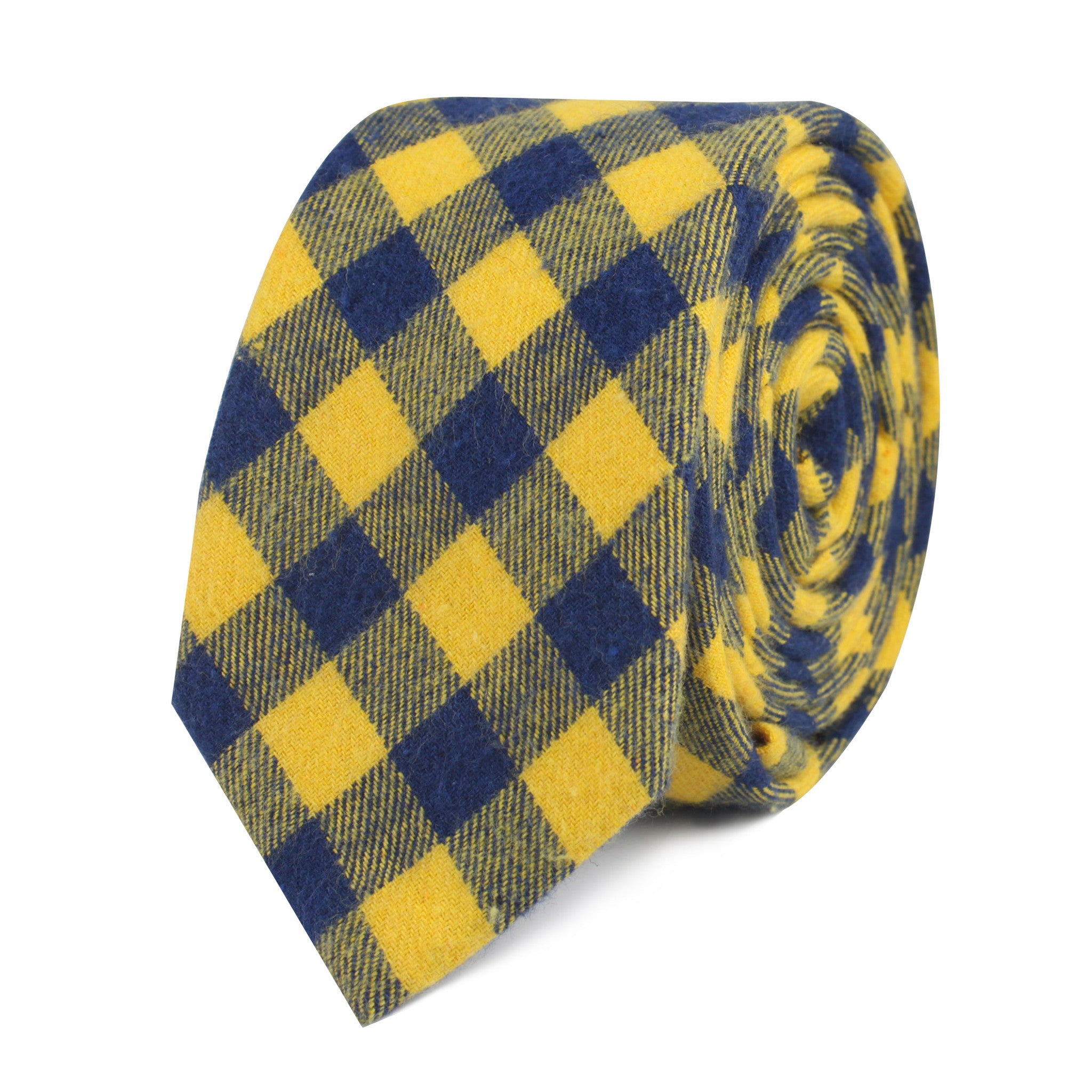 Bert Yellow Gingham Slim Tie