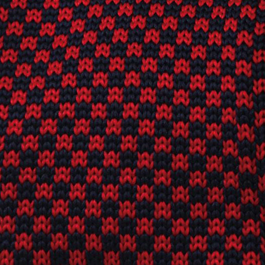 Bill the Butcher Black & Red Check Knitted Tie Fabric
