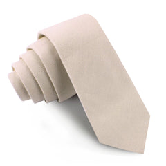 Biscotti Cream Linen Skinny Tie