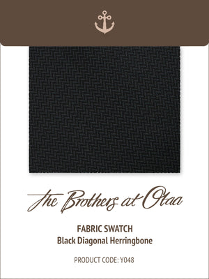 Fabric Swatch (Y048) - Black Diagonal Herringbone