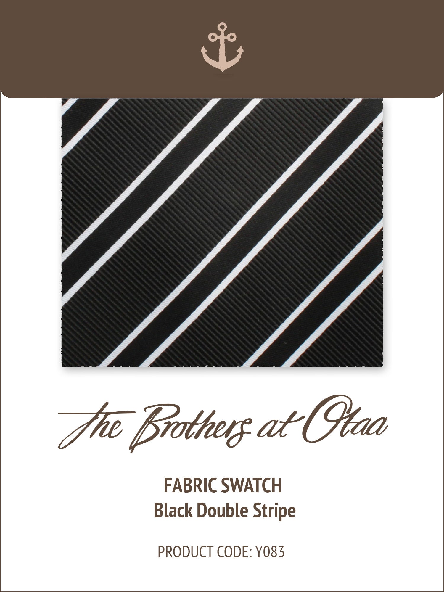 Black Double Stripe Y083 Fabric Swatch