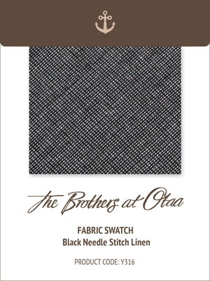 Fabric Swatch (Y316) - Black Needle Stitch Linen