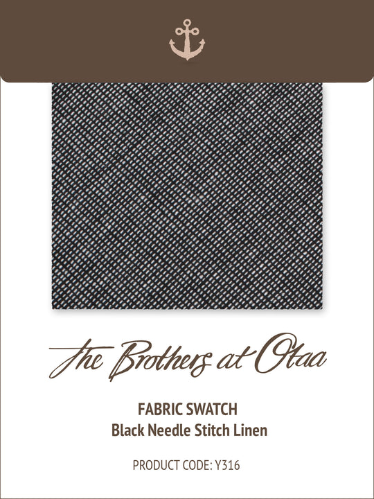 Fabric Swatch (Y316) - Black Needle Stitch Linen