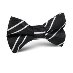 Black Double Stripe Kids Bow Tie