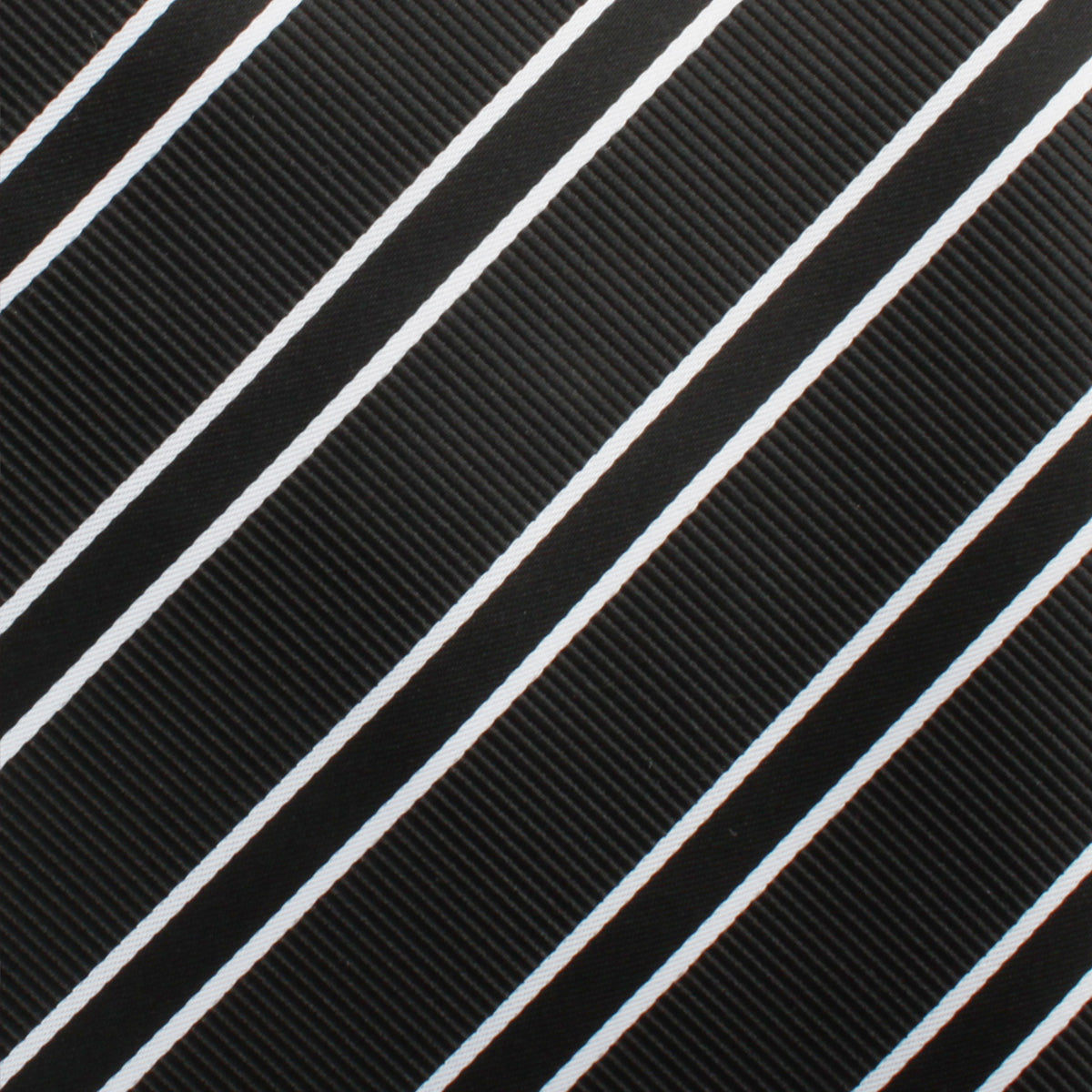 Black Double Stripe Self Bow Tie Fabric