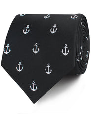 Black Anchor Neckties