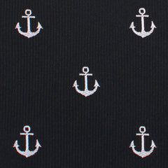 Black Anchor Pocket Square Fabric