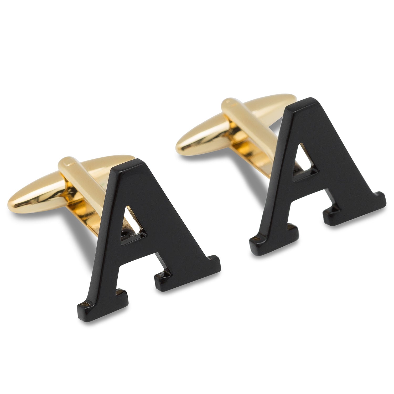 Black And Gold Letter A Cufflink