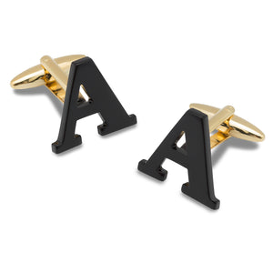 Black And Gold Letter A Cufflinks