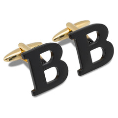 Black And Gold Letter B Cufflink