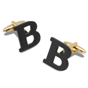 Black And Gold Letter B Cufflinks