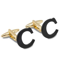 Black And Gold Letter C Cufflink