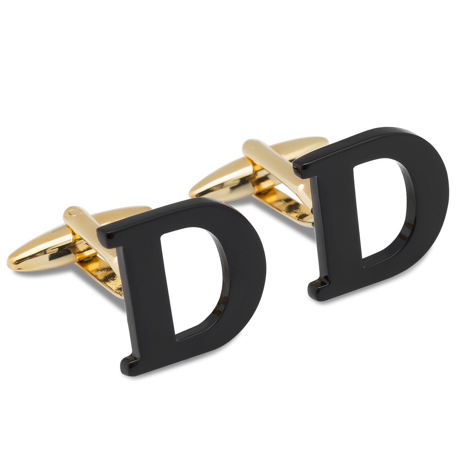 Black And Gold Letter D Cufflink