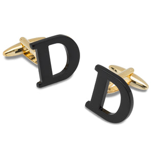 Black And Gold Letter D Cufflinks