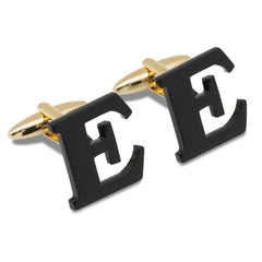 Black And Gold Letter E Cufflink