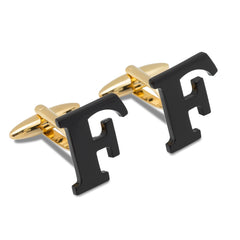 Black And Gold Letter F Cufflink
