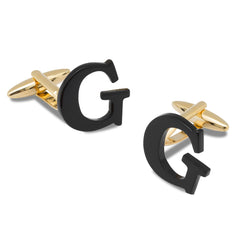 Black And Gold Letter G Cufflinks