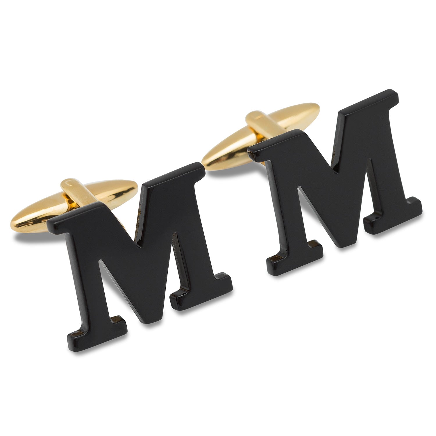 Black And Gold Letter M Cufflink