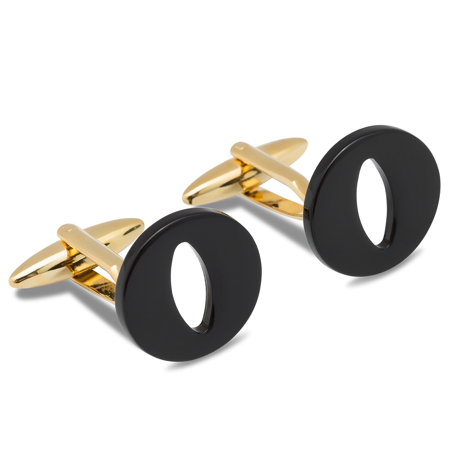 Black And Gold Letter O Cufflink