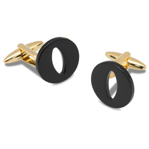 Black And Gold Letter O Cufflinks