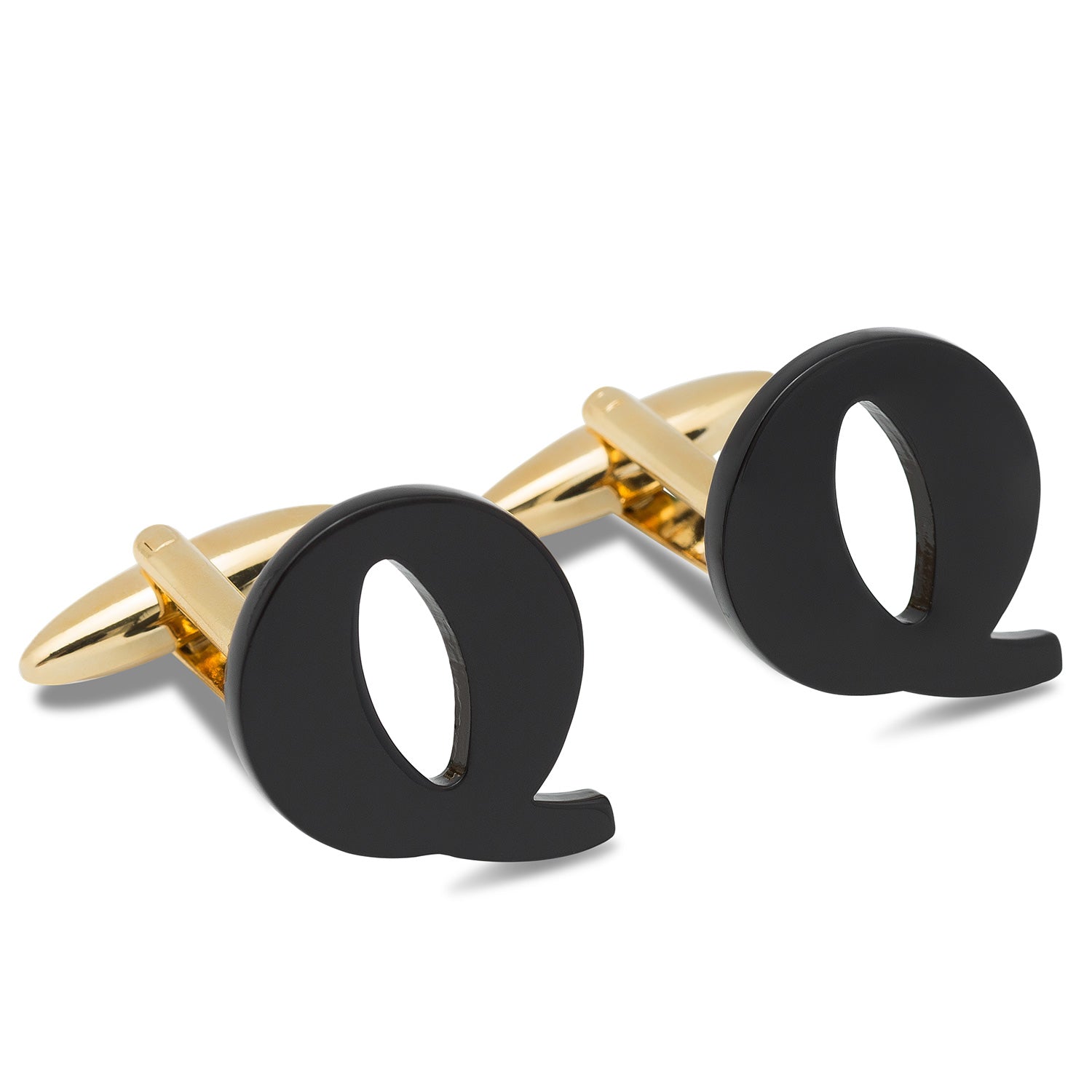 Black And Gold Letter Q Cufflink