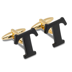 Black And Gold Letter T Cufflink