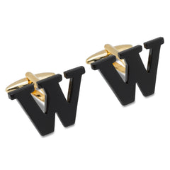 Black And Gold Letter W Cufflink