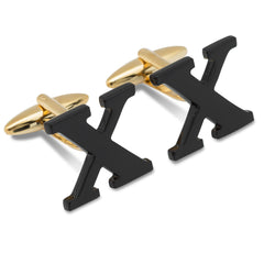Black And Gold Letter X Cufflink