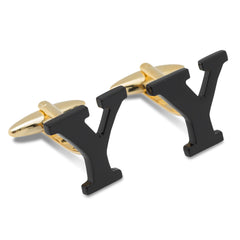 Black And Gold Letter Y Cufflink