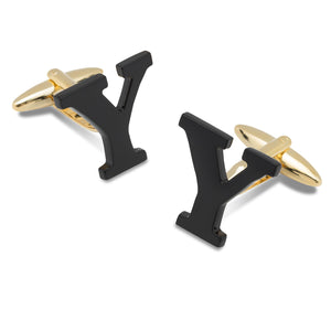 Black And Gold Letter Y Cufflinks