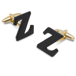 Black And Gold Letter Z Cufflinks