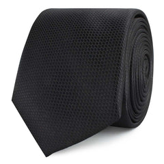 Black Basket Weave Skinny Ties