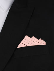 Black Caviar Pink with Black Mini Polka Dots Pocket Square