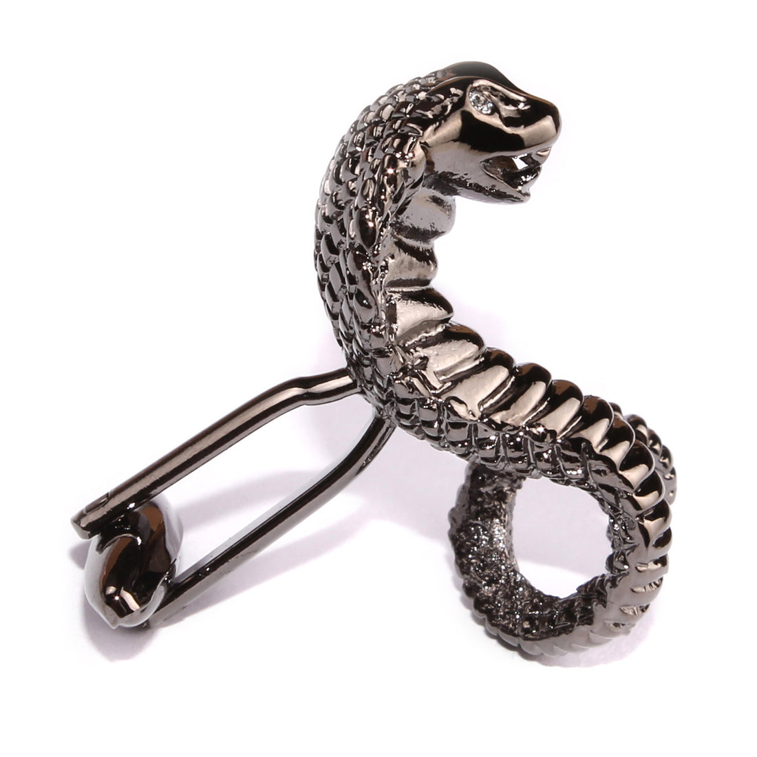 Black Cobra Snake Cufflinks Side OTAA 
