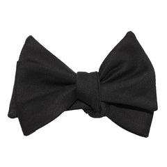 Black Cotton Self Tie Bow Tie 2