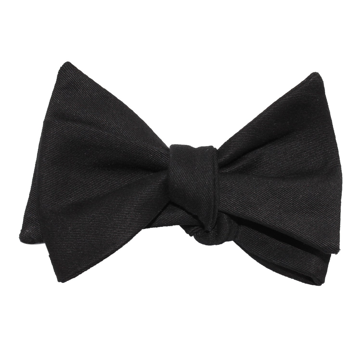 Black Cotton Self Tie Bow Tie 3