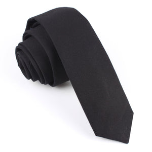 Black Cotton Skinny Tie