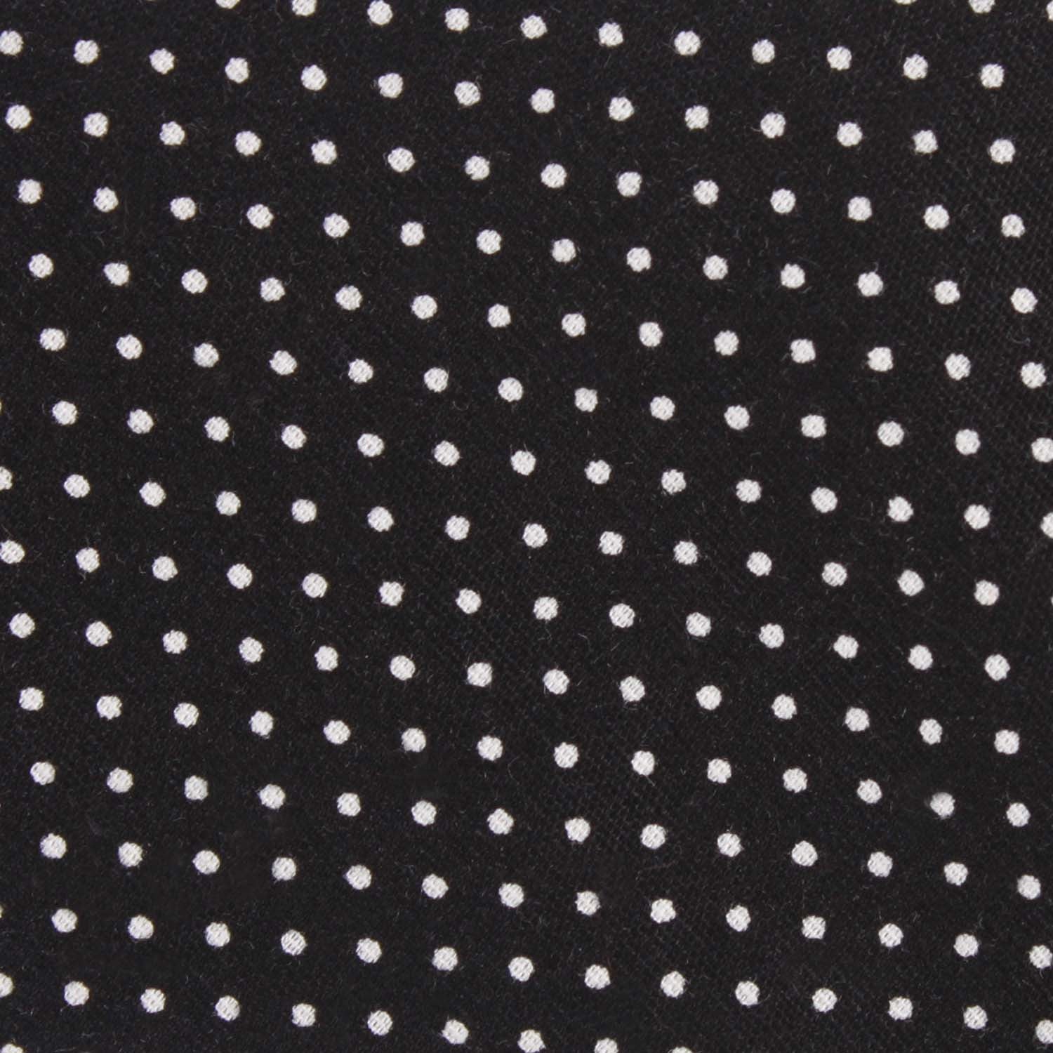 Black Cotton with Mini White Polka Dots Fabric Necktie C155