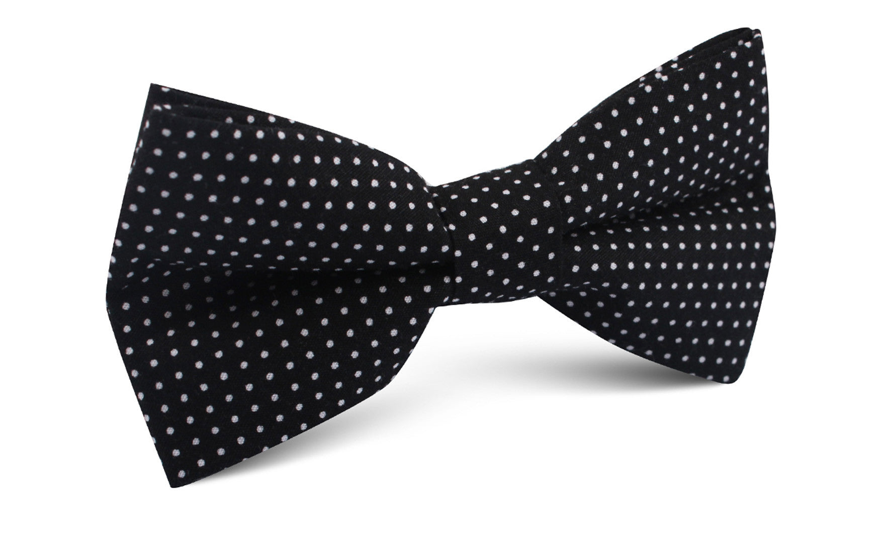 Black Cotton with White Mini Polka Dots Bow Tie | Pre-Tied Bowties Man ...