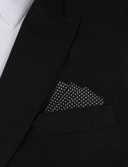 Black Cotton with White Mini Polka Dots Oxygen Three Point Pocket Square Fold