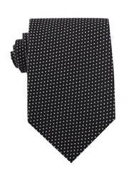 Black Cotton with White Mini Polka Dots Necktie