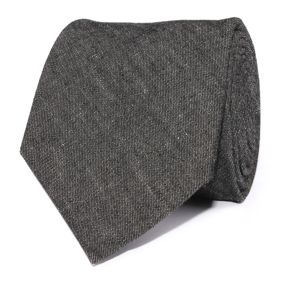 Black Denim Jeans Cotton Necktie Front