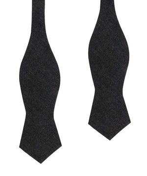 Black Denim Jeans Cotton Self Tie Diamond Bow Tie