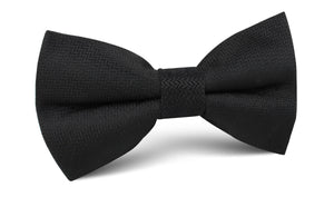 Black Diagonal Herringbone Bow Tie